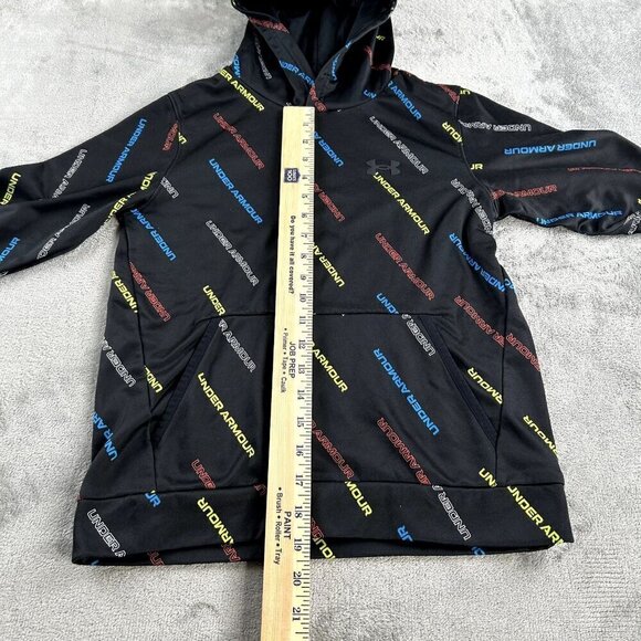 Under Armour Cold Gear Youth's Medium Black All Over Print Graphic Spell Out - Picture 3 of 9